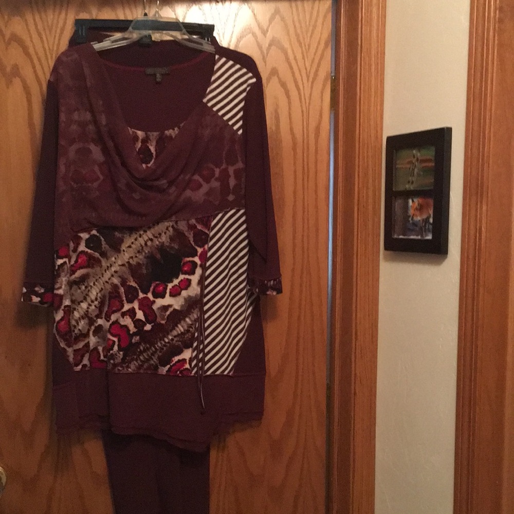 2 pc Fancy Knit Top and knit pants set.